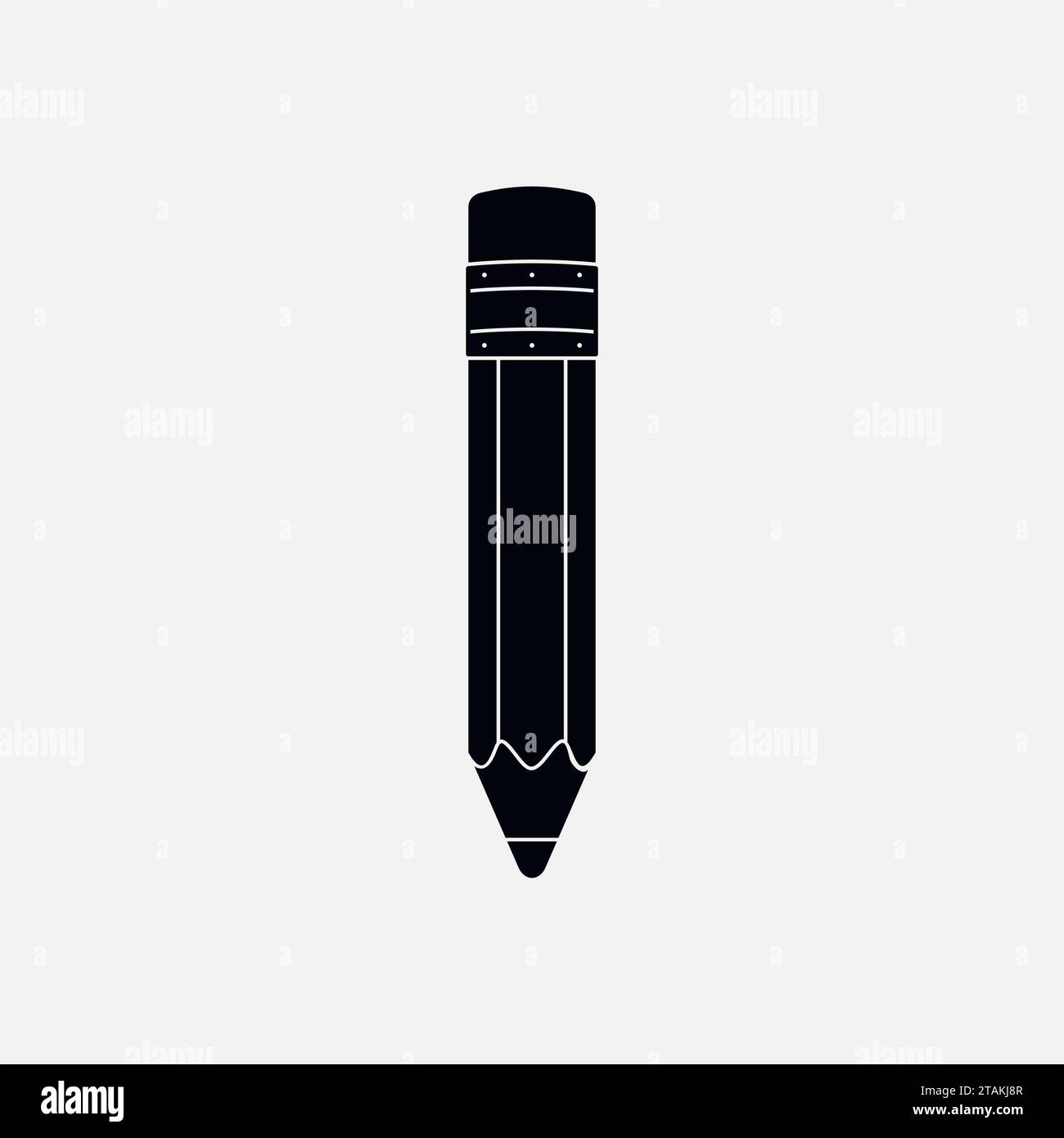 Black Pencil Icon in flat style. Vector Illustration Stock Vector