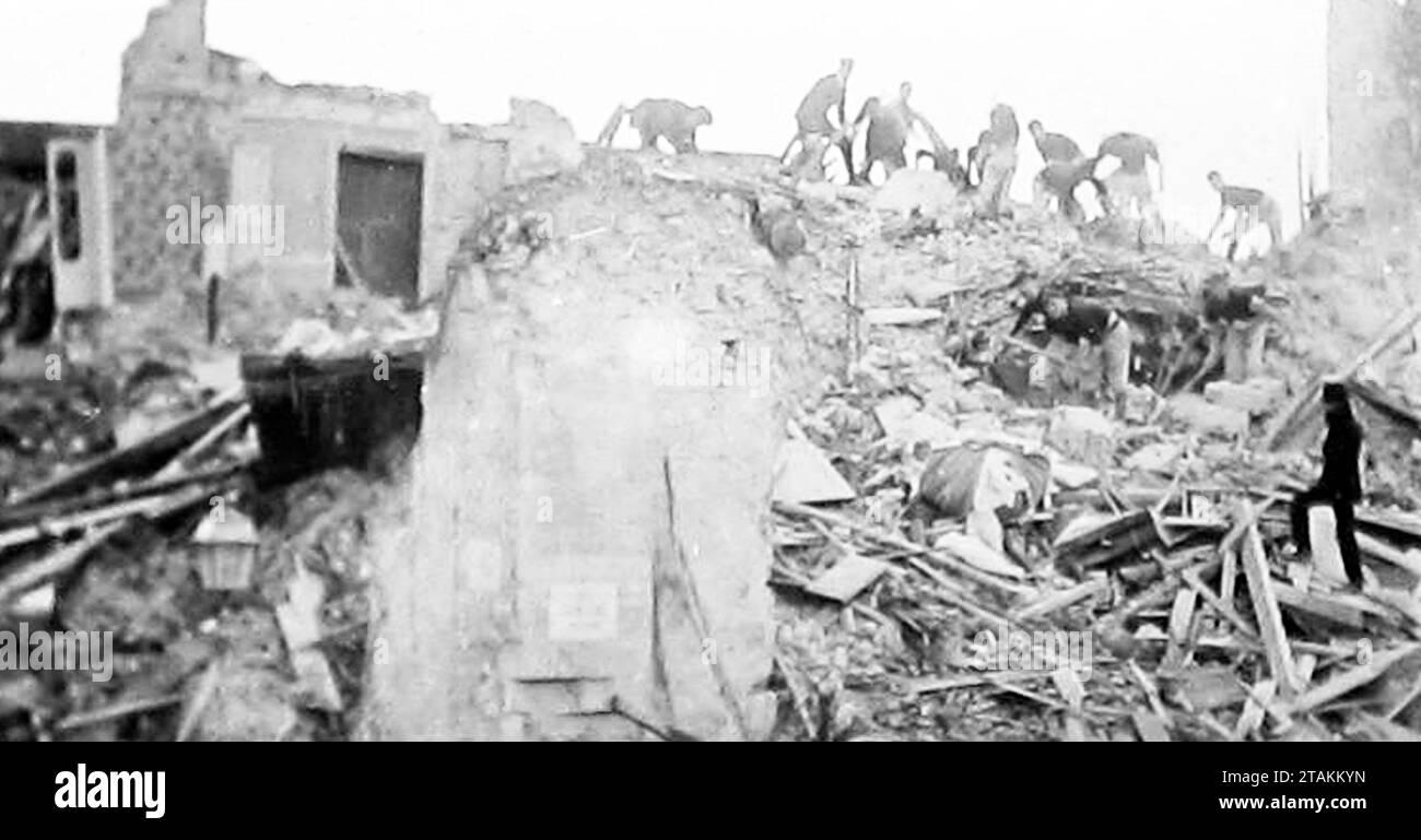 Earthquake in Messina, Italy in 1908 Stock Photo