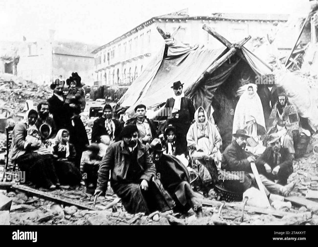 Earthquake in Messina, Italy in 1908 Stock Photo