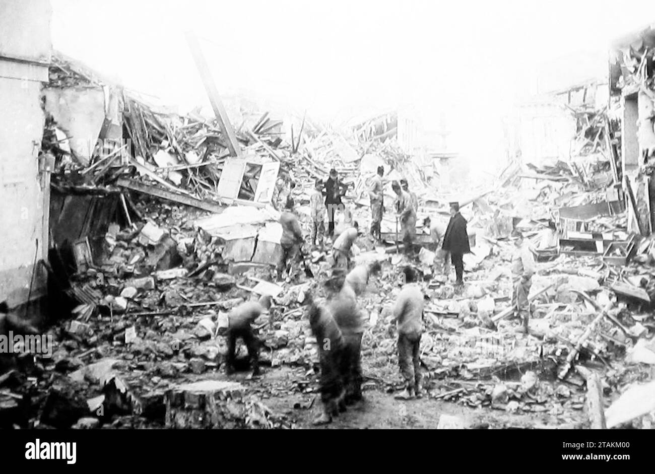 Earthquake in Messina, Italy in 1908 Stock Photo