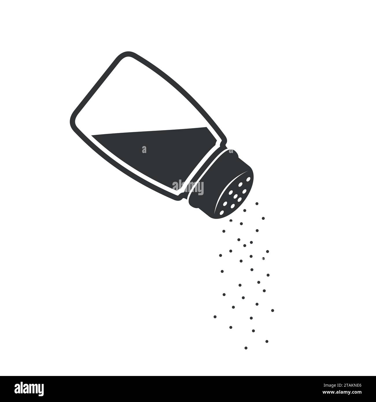 Salt shaker icon in flat style isolated on white background. Baking and