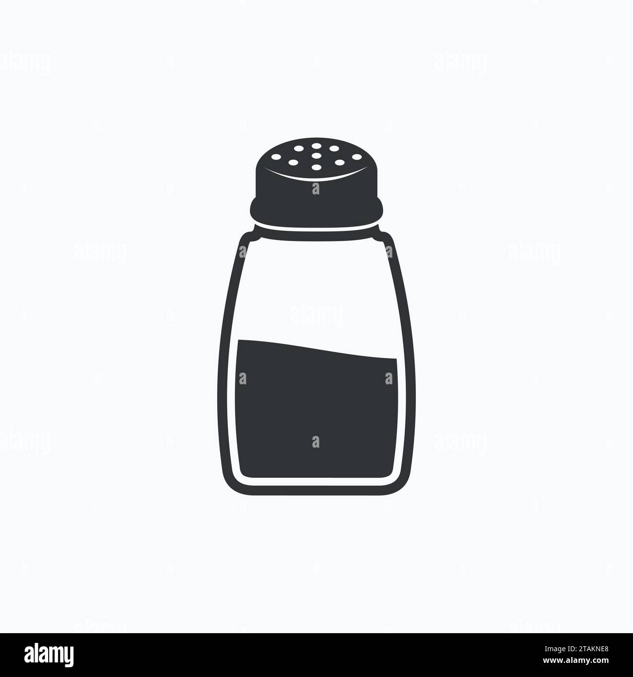 Salt shaker icon in flat style isolated on white background. Baking and