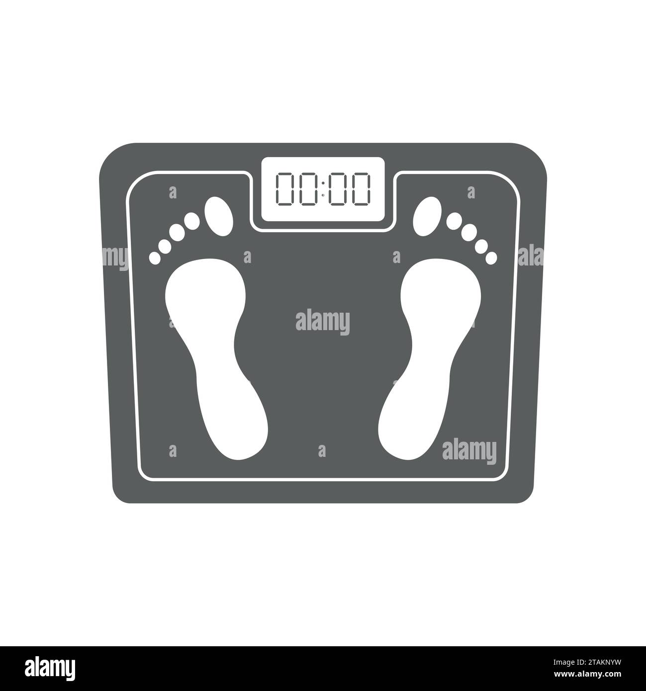 Scales icon isolated on white background. Personal human scales overweight, dieting healthcare balance object. Body measure scales icon lifestyle Stock Vector