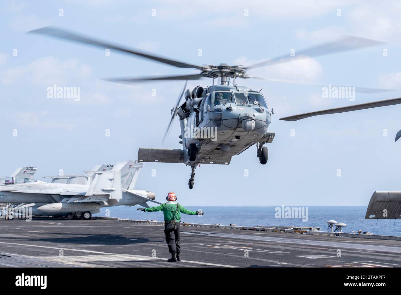 USS Carl Vinson (CVN 70) Sailors Conduct Helicopter Flight Operations ...