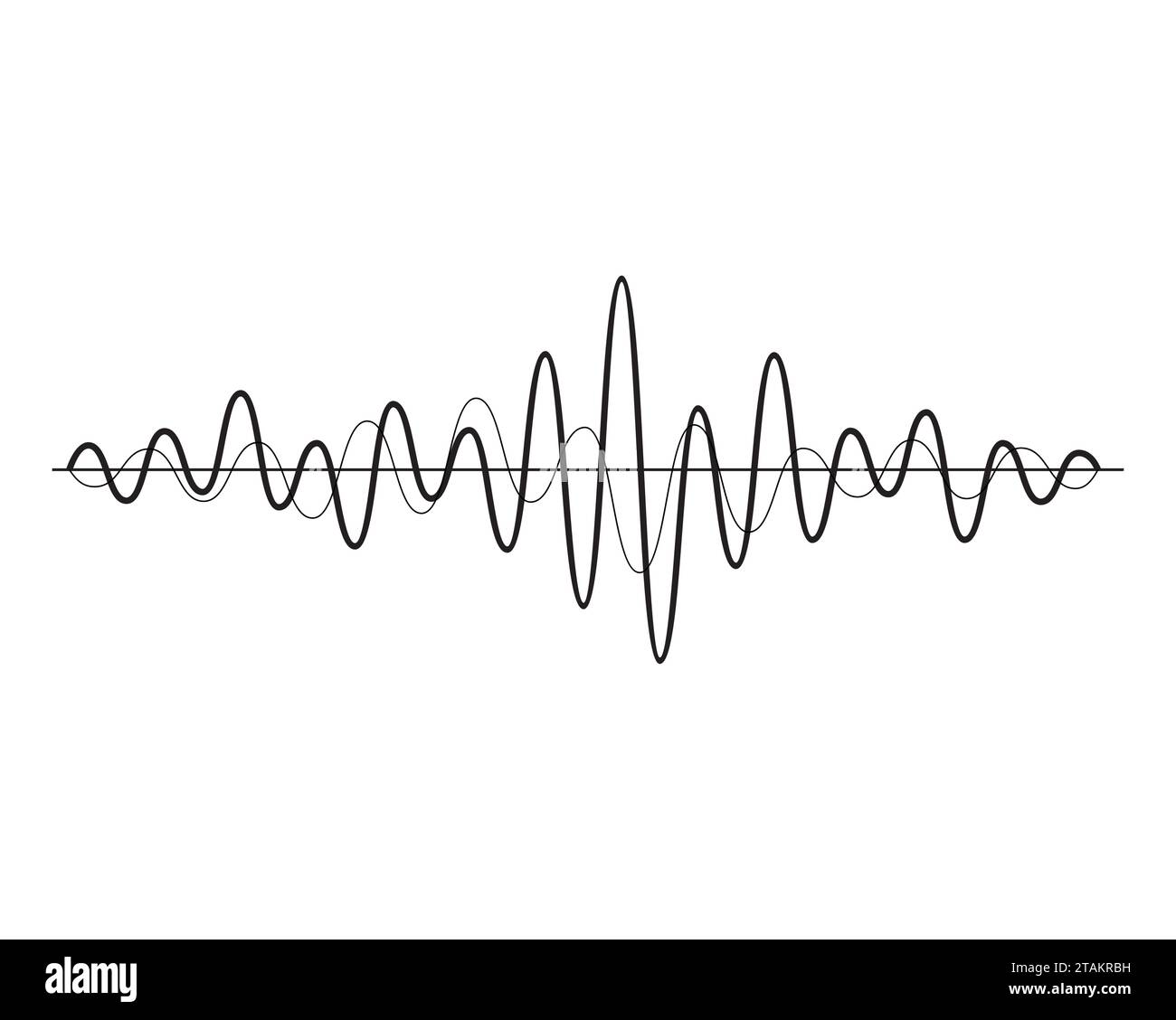 Black music sound waves isolated on white background. Audio equalizer