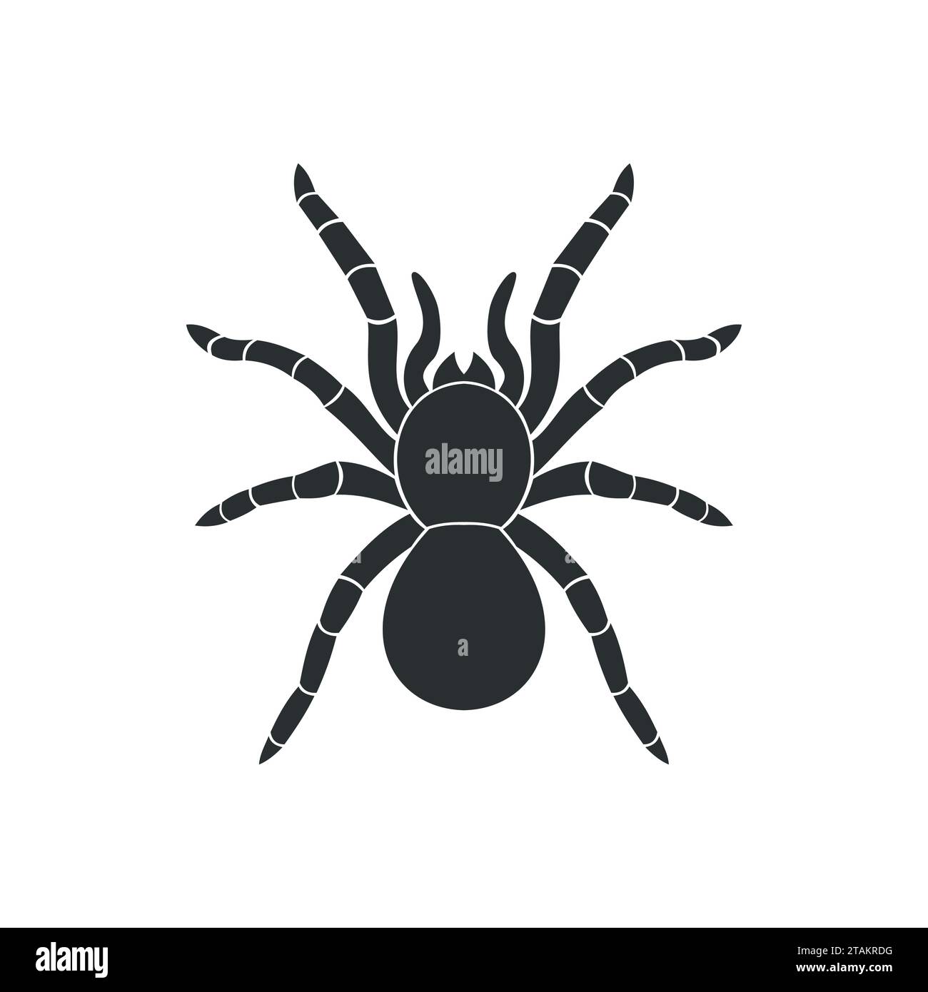 Silhouette Black Spider Icon in flat style. Vector Illustration Stock Vector