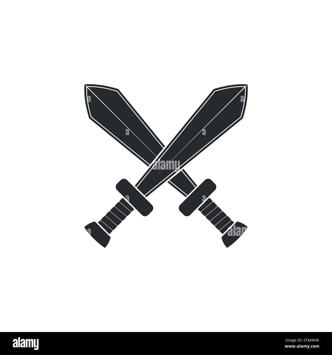 Crossed swords icon isolated on white background. Arms vector illustration Stock Vector