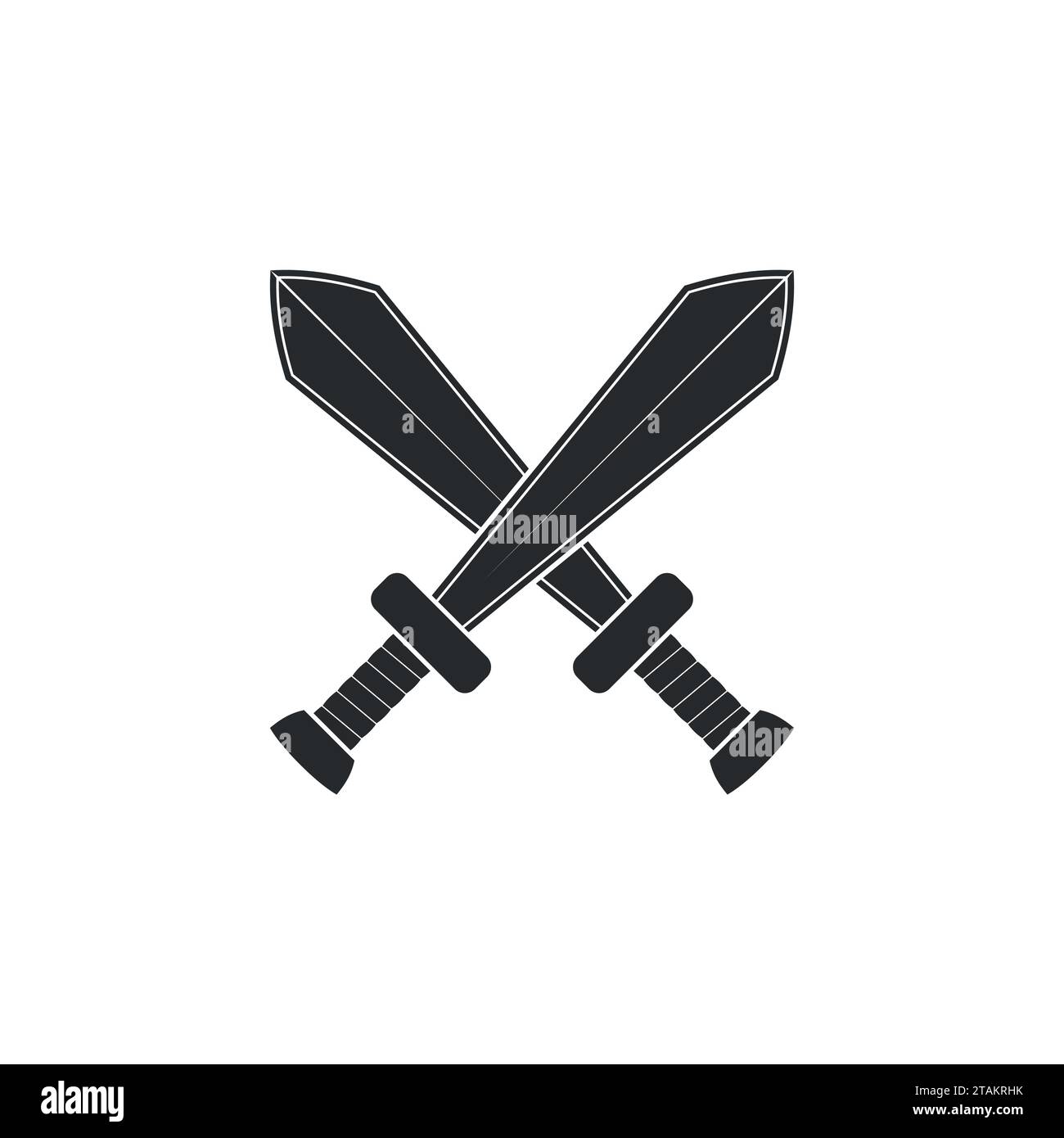 Crossed swords vector flat icon. Isolated swords emoji illustration Stock  Vector