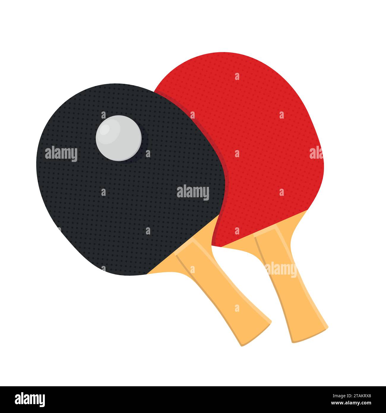Two rackets for playing table tennis or ping-pong vector isolated on white background. Stock Vector