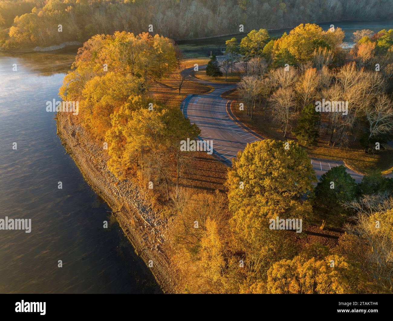 boat ramp on the Tennessee River and parking lot at Colbert Ferry Park ...