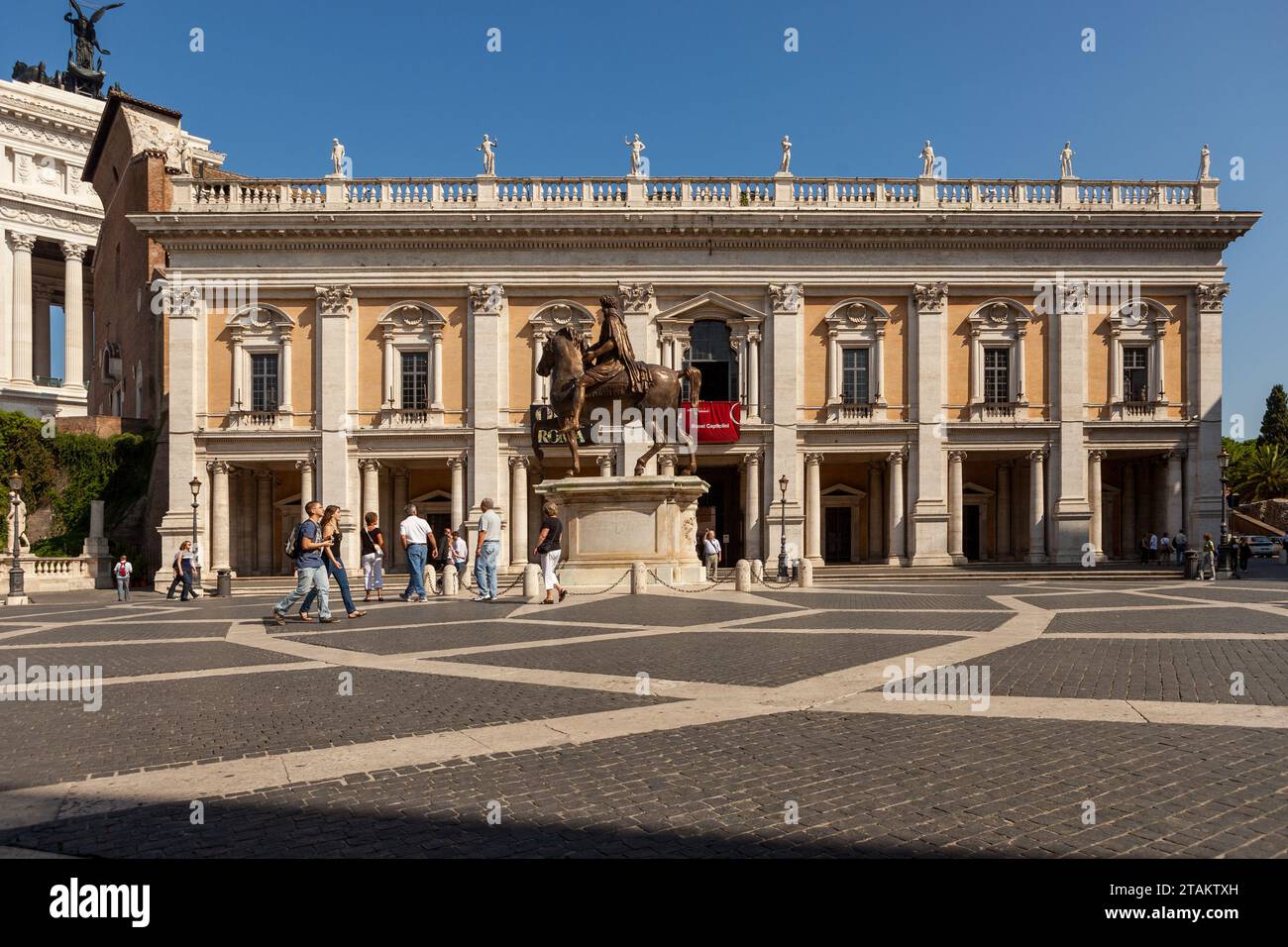 Piazza del Campidoglio and Capitoline Museum, Rome, Italy Stock Photo ...