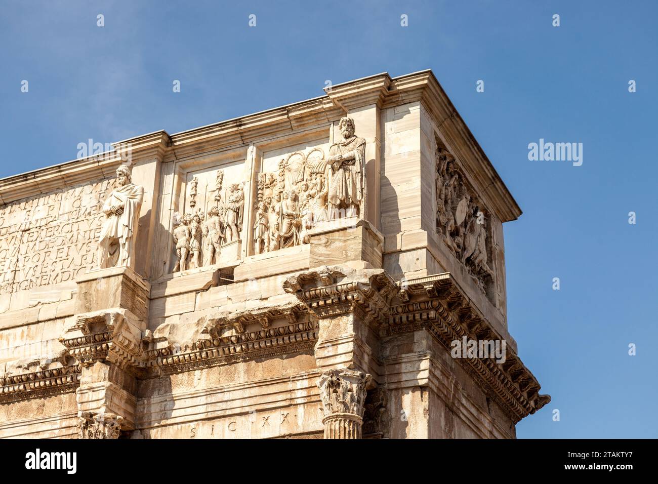 Detail of the Triumphal Arch of Constantine, located between the ...