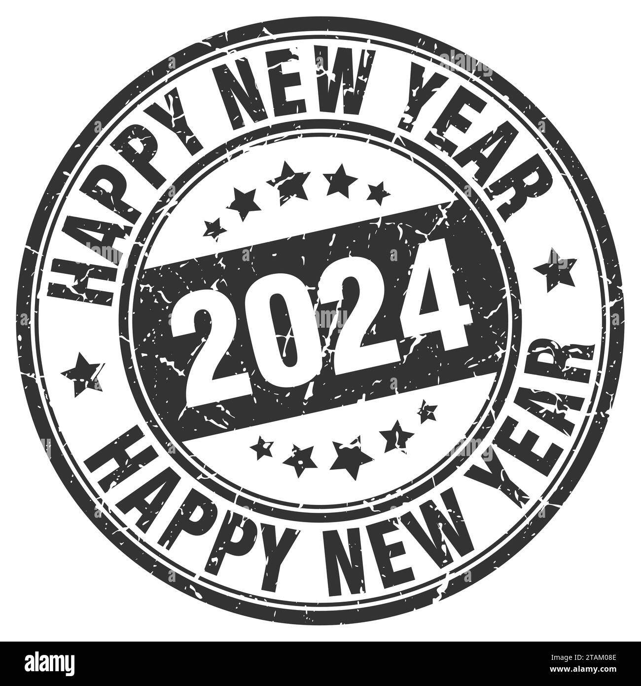 happy new year 2024 red stamp. two thousand and twentyfour. new year