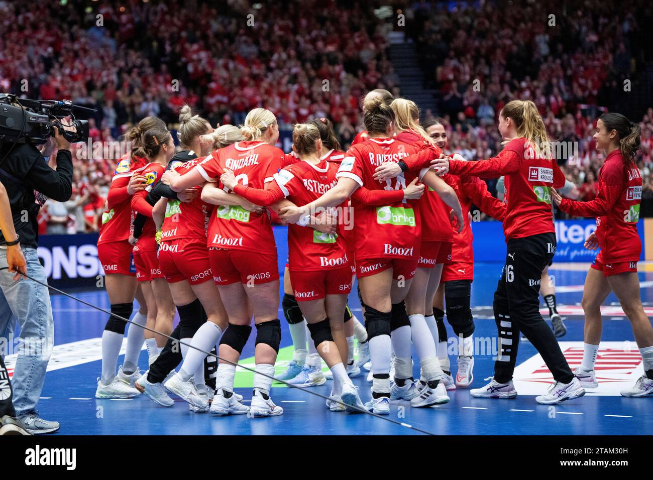 Danish cheers after the victory in the World Cup match between Denmark