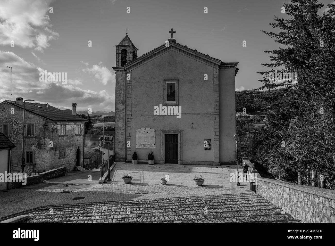 Vastogirardi, Isernia, Molise. Church of Maria Santissima delle Grazie. Interior and exterior views Stock Photo