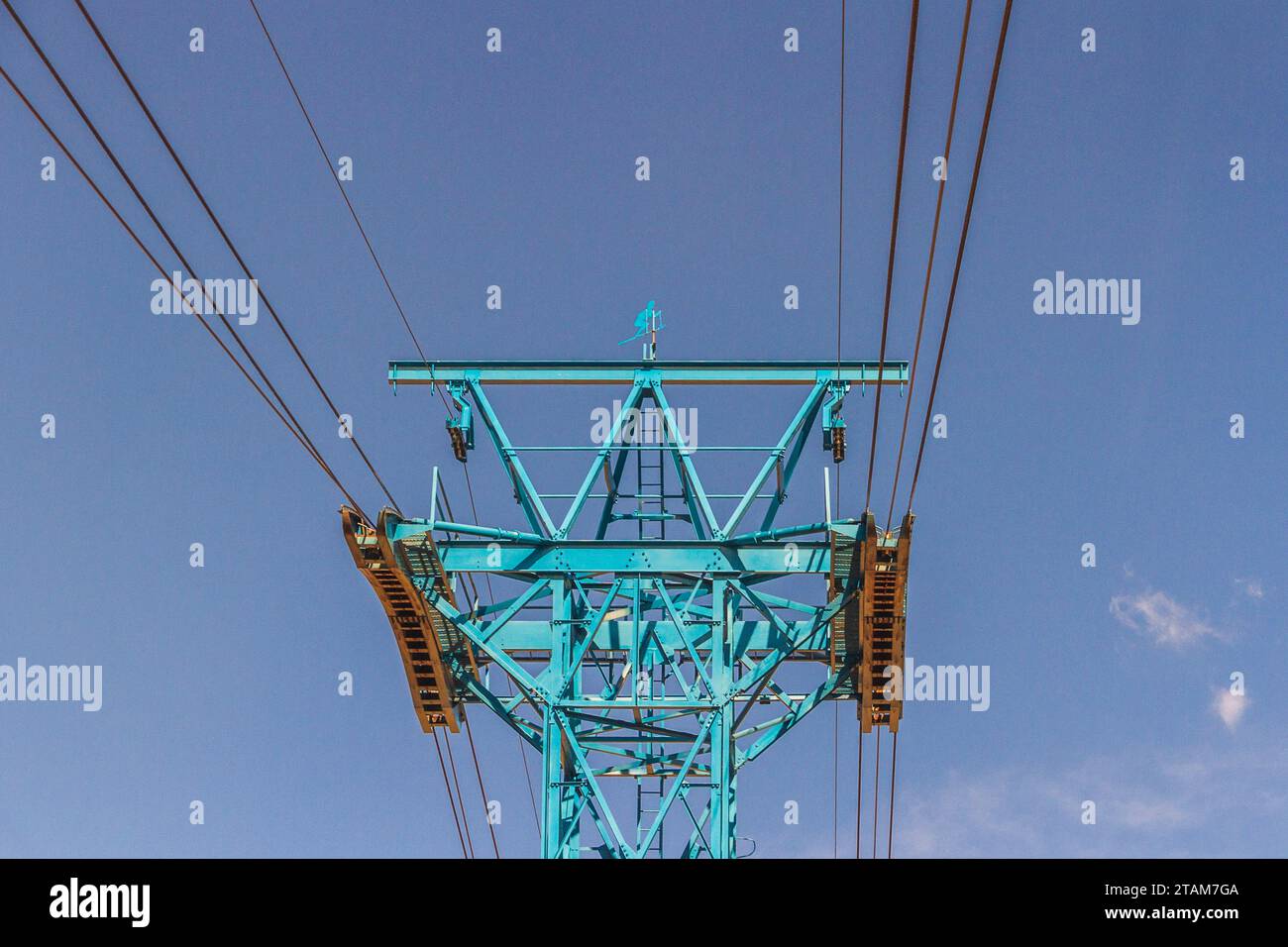 Sandia Peak Aerial Tramway at Sandia Peak in the Cibola National Forest at Albuquerque, New Mexico. Stock Photo