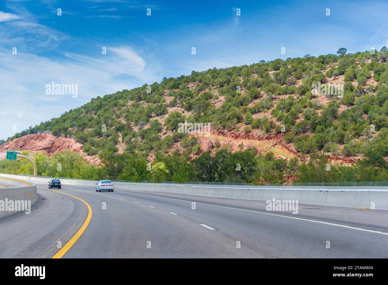 Interstate 40 between Texas state line and Albuquerque, New Mexico. Stock Photo