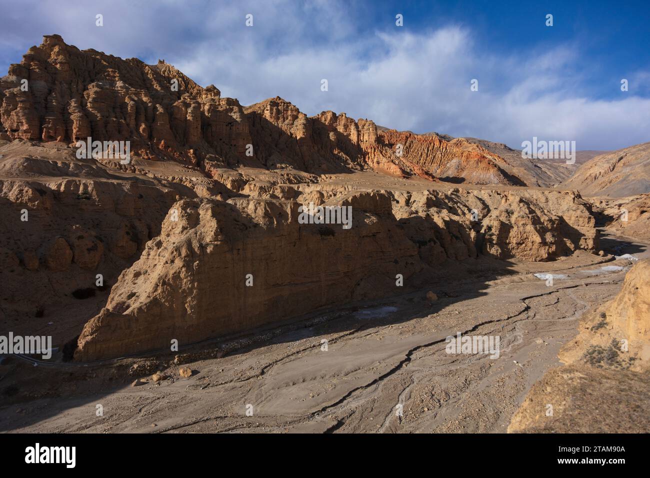 The rugged terrain of upper Mustang, Nepal Stock Photo