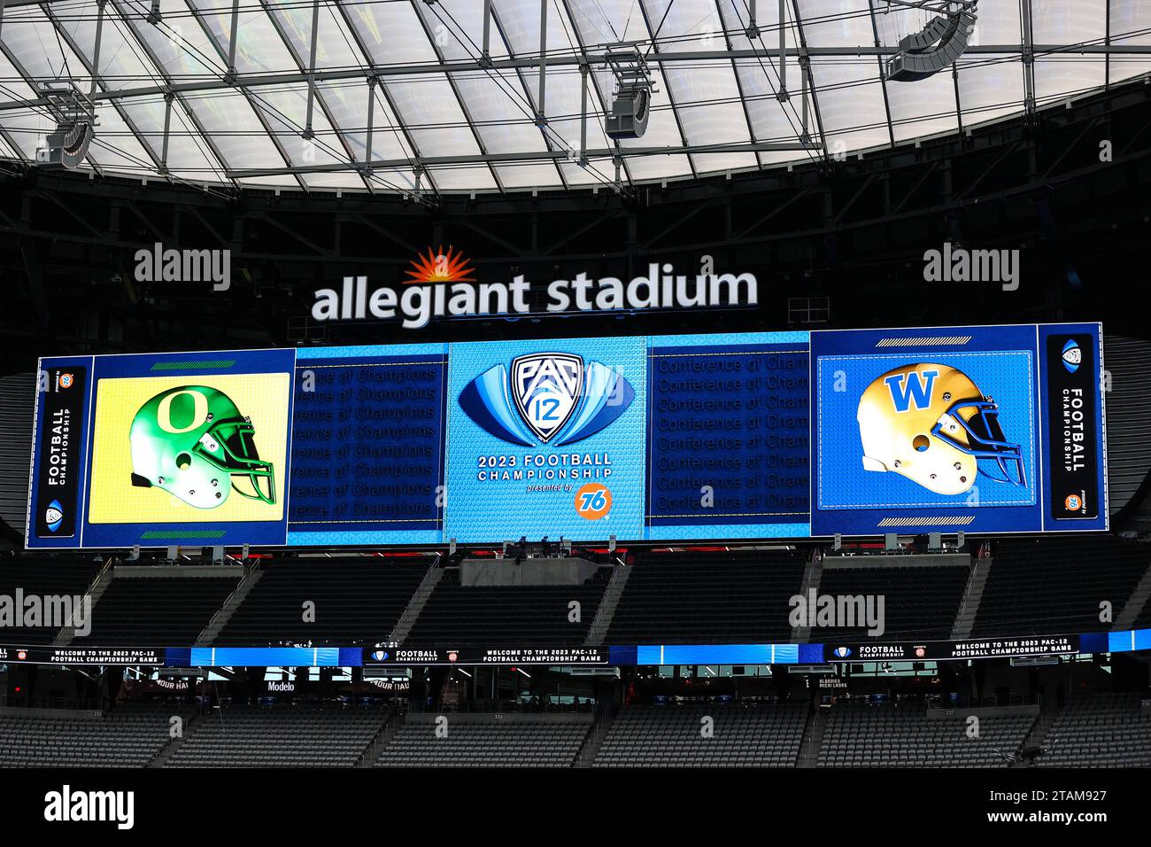 las-vegas-nv-usa-01st-dec-2023-a-view-of-the-scoreboard-prior-to