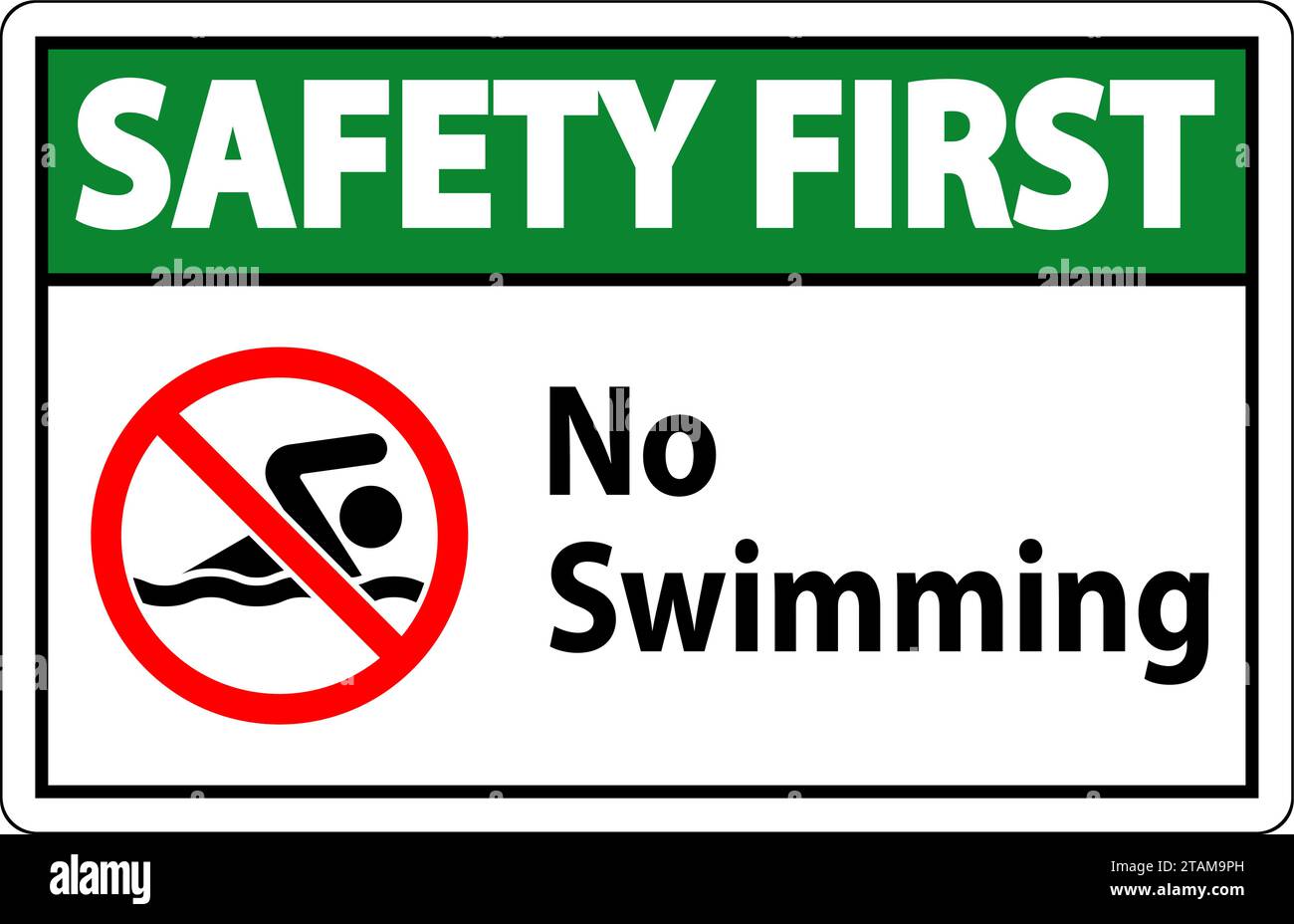 Safety First Sign No Swimming Stock Vector Image & Art Alamy