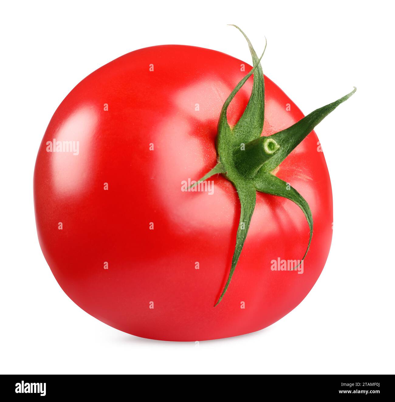One red ripe tomato isolated on white Stock Photo - Alamy