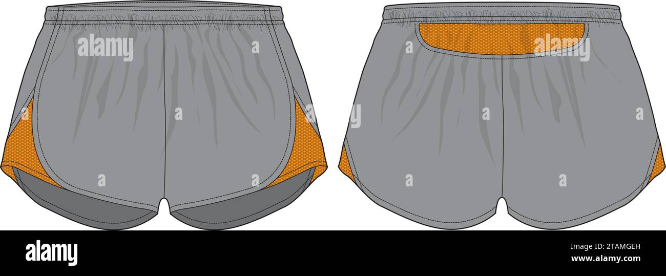 Long distance running shorts. Vector illustration design template