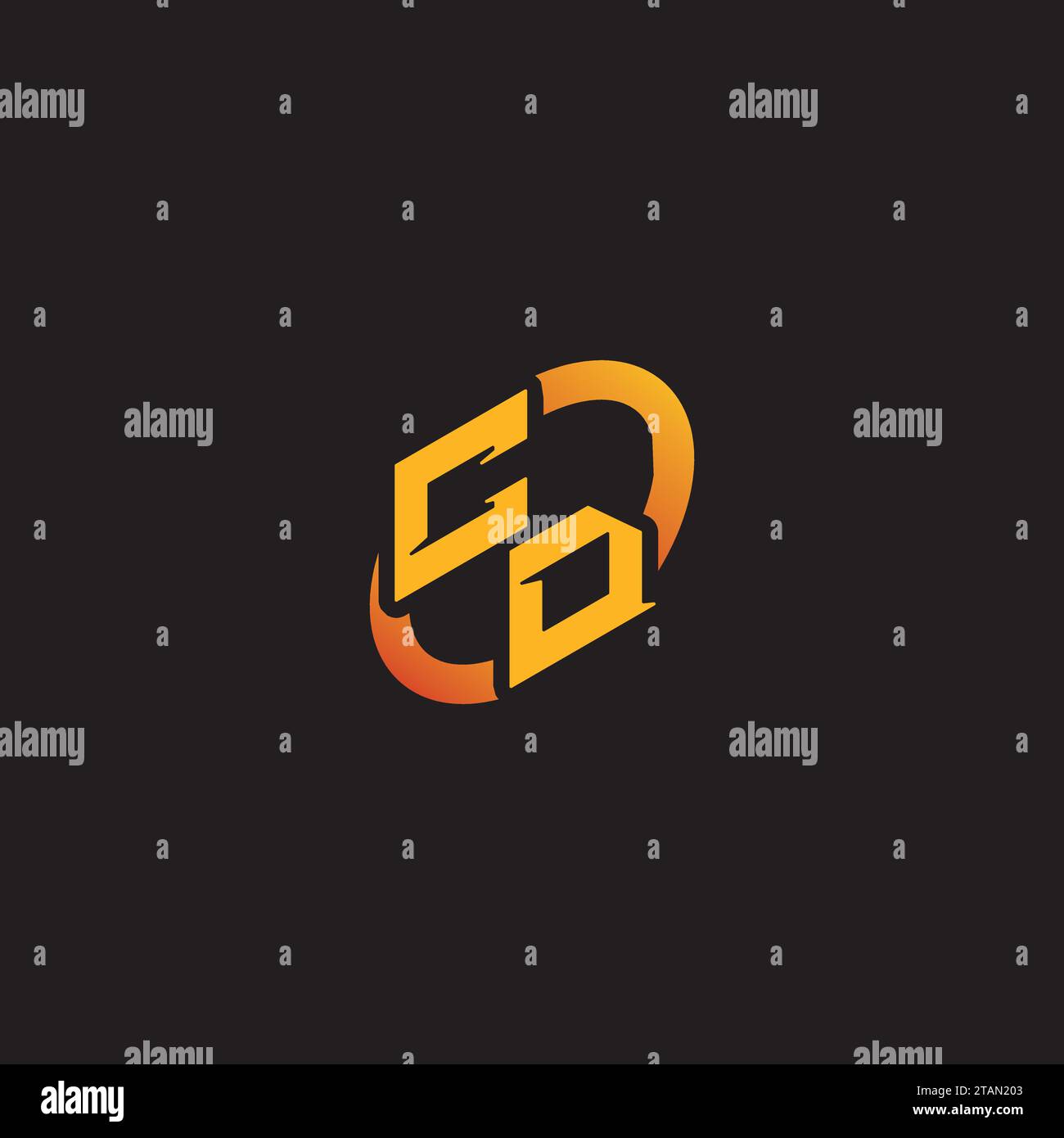 DC combination letter unique initials logo esport for gaming team, youtube, twitch Stock Vector