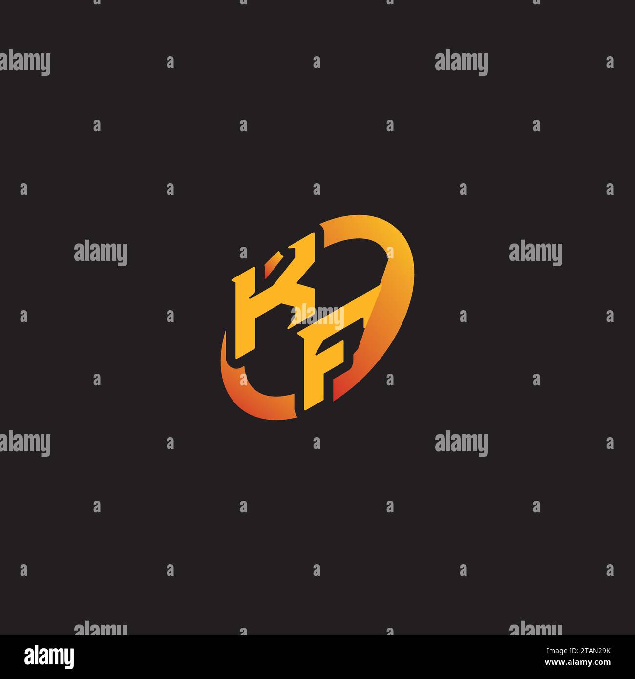 FK combination letter unique initials logo esport for gaming team, youtube, twitch Stock Vector