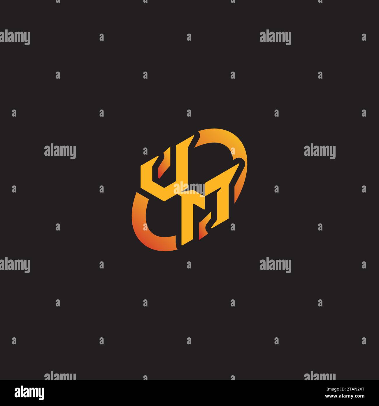MV combination letter unique initials logo esport for gaming team, youtube, twitch Stock Vector