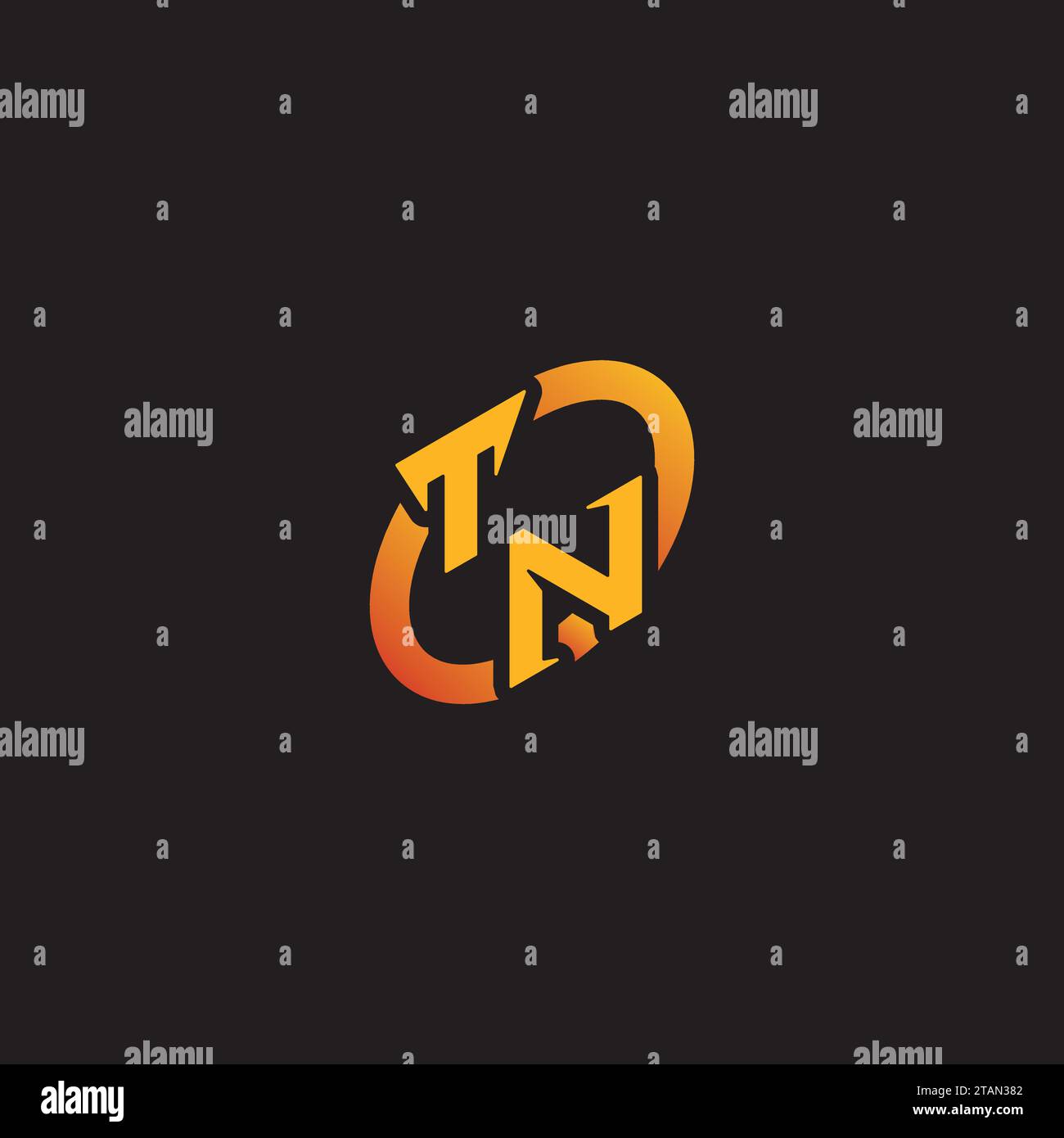 NT combination letter unique initials logo esport for gaming team, youtube, twitch Stock Vector
