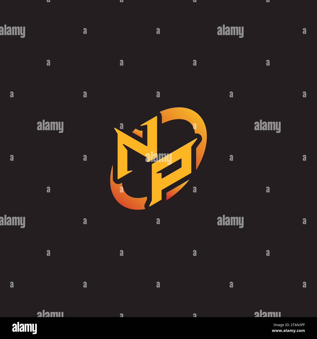 PN combination letter unique initials logo esport for gaming team, youtube, twitch Stock Vector