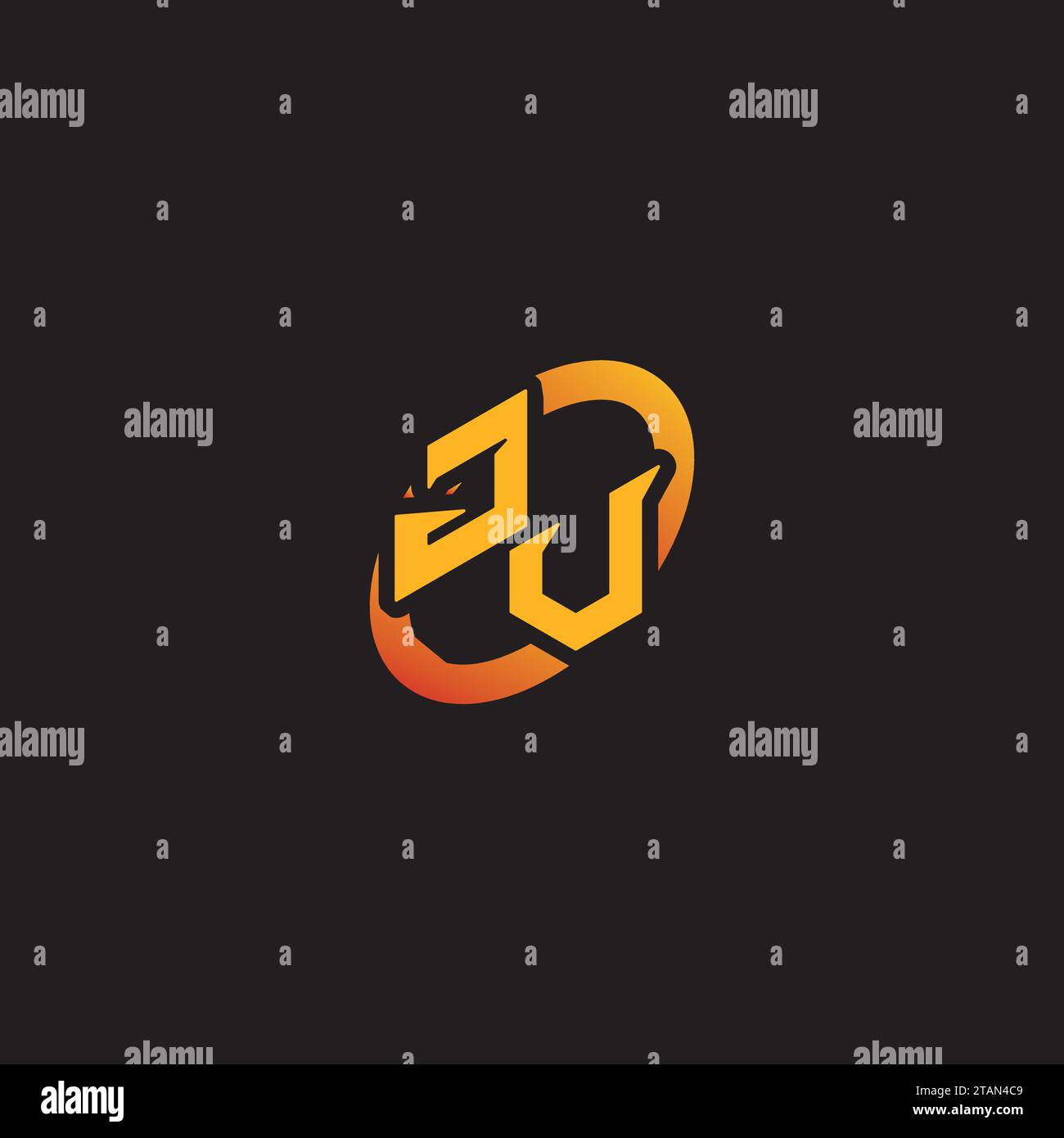 VJ combination letter unique initials logo esport for gaming team, youtube, twitch Stock Vector