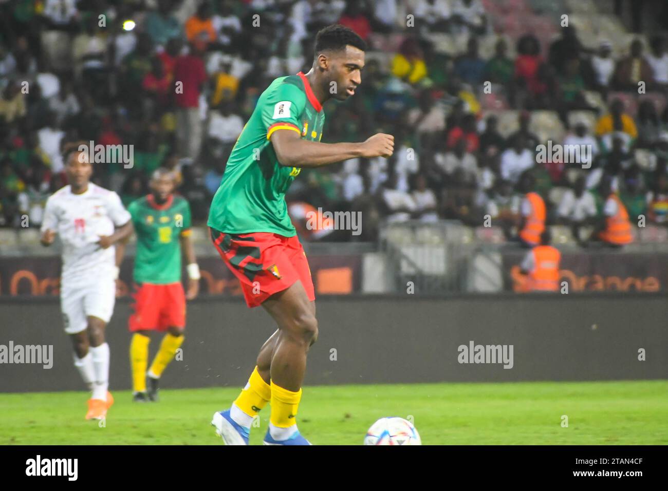 DOUALA, CAMEROON - NOVEMBER 17:  Oumar Gonzalez of Cameroon during the 2026 FIFA World Cup Qualifiers match between Cameroon and Mauritius at at Japom Stock Photo