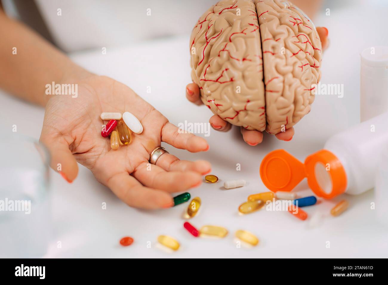 Cognitive enhancement supplements, conceptual image Stock Photo