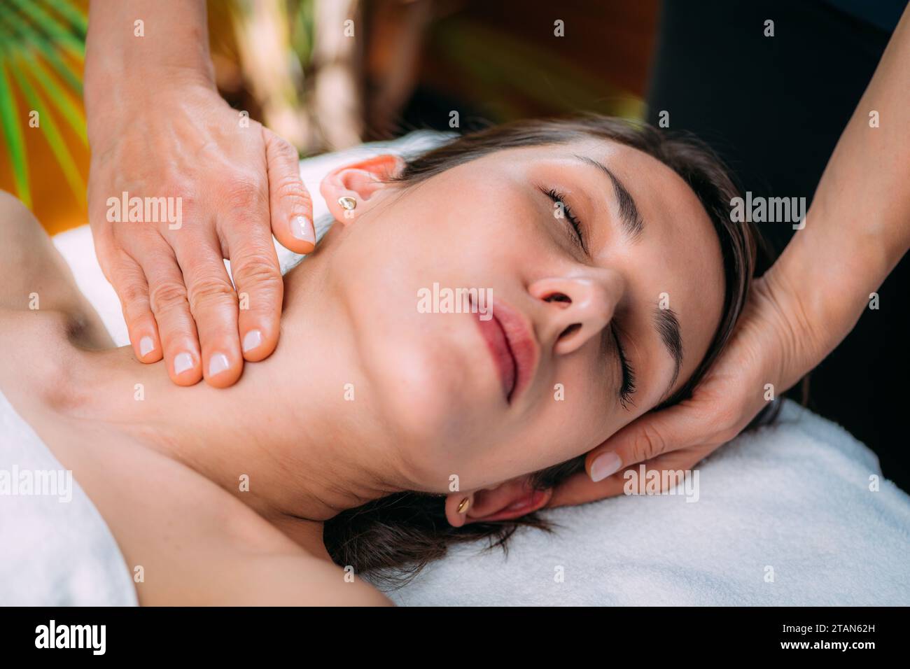 Craniosacral massage Stock Photo