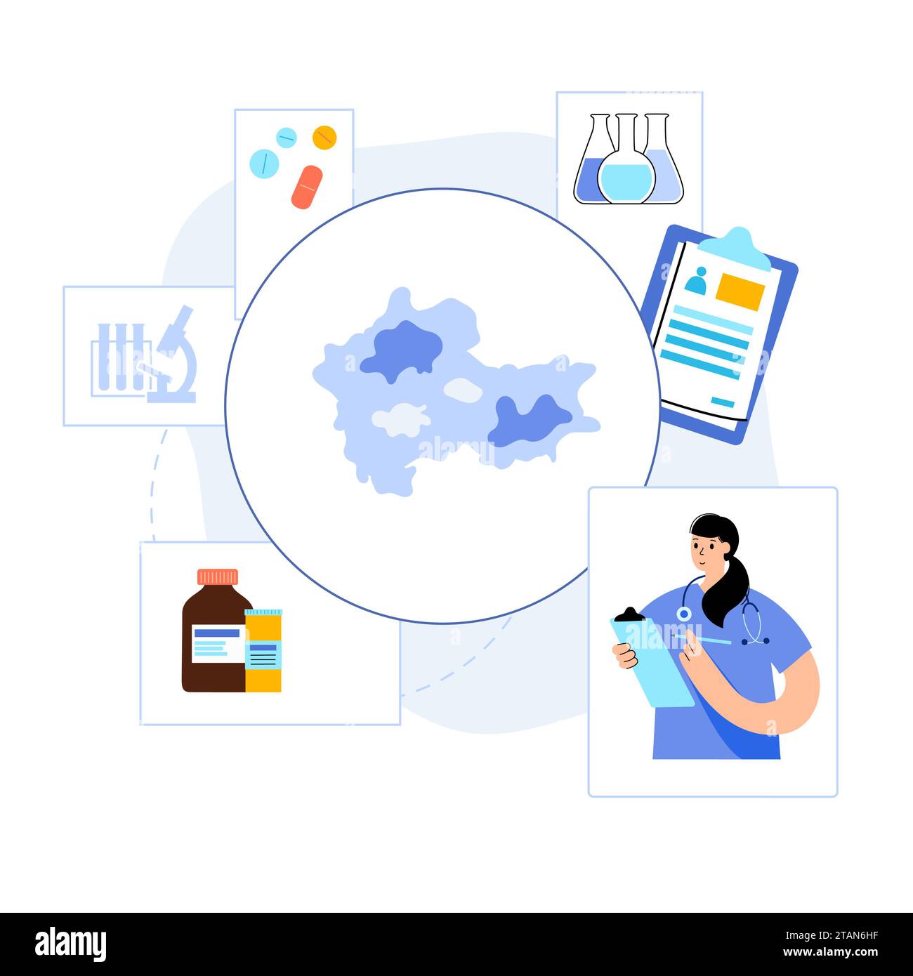 Skin cancer treatment, conceptual illustration Stock Photo - Alamy