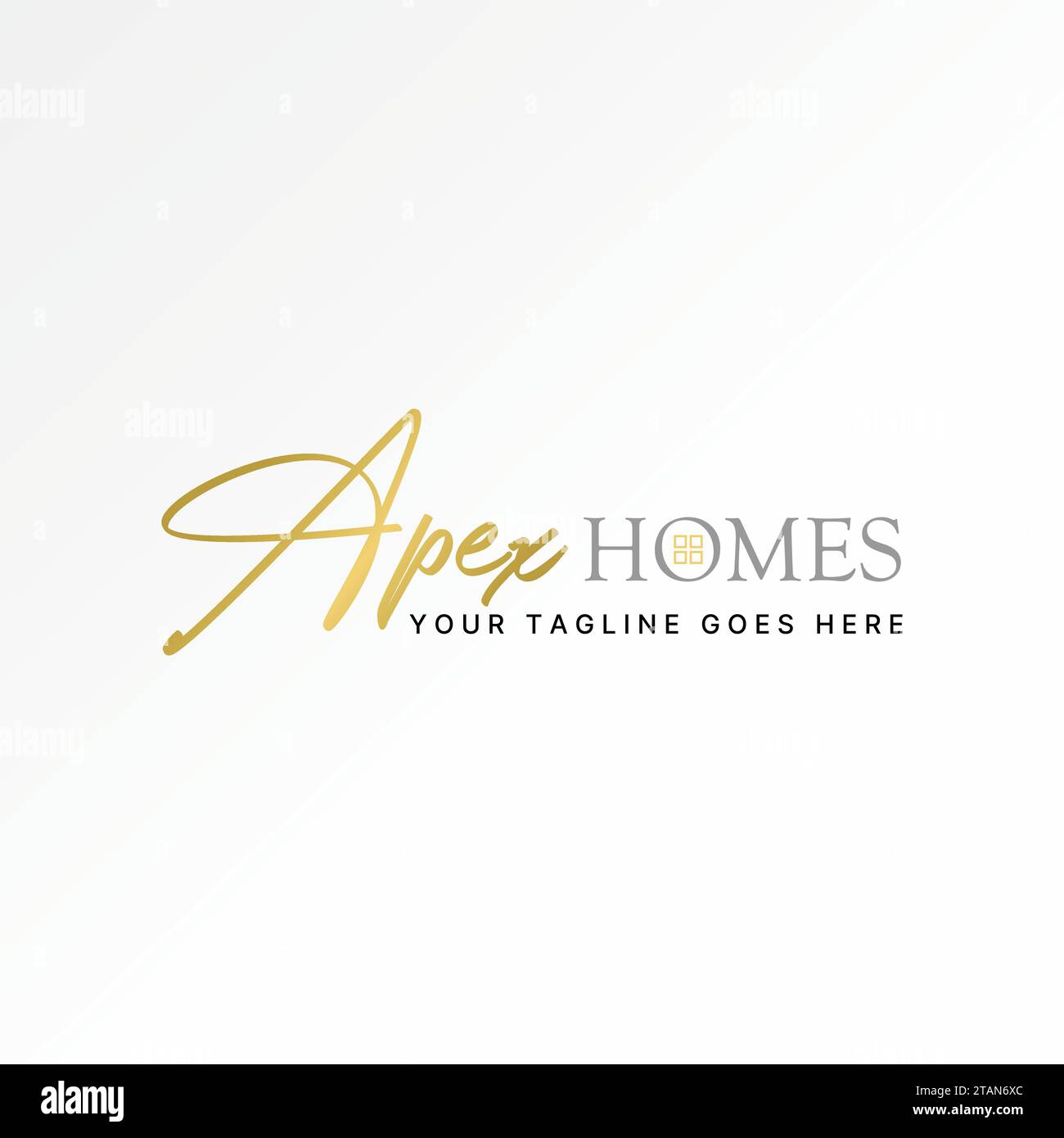 Logo design graphic concept creative abstract premium vector sign unique stock letter initial word APEX HOMES window. Related property monogram house Stock Vector