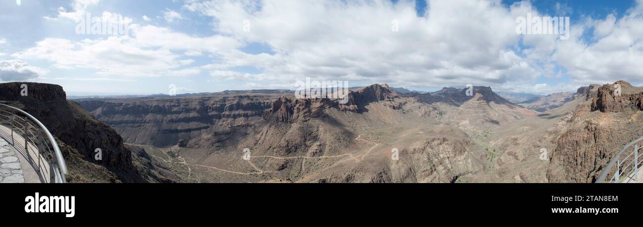 Panoramic View from the Astronomical Viewpoint of Degollada de las Yeguas Stock Photo