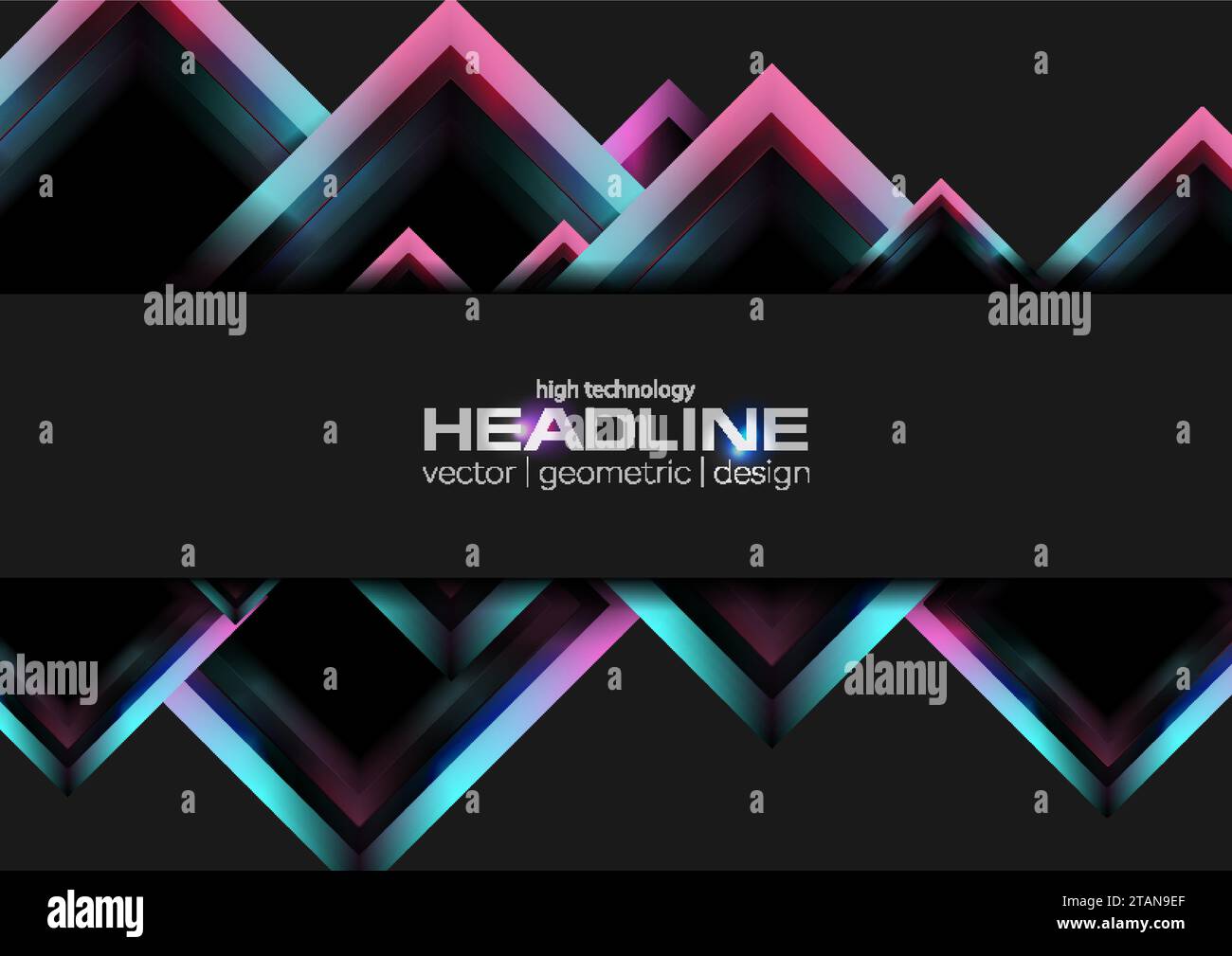 Blue and pink glossy squares abstract geometric concept background. Vector design Stock Vector