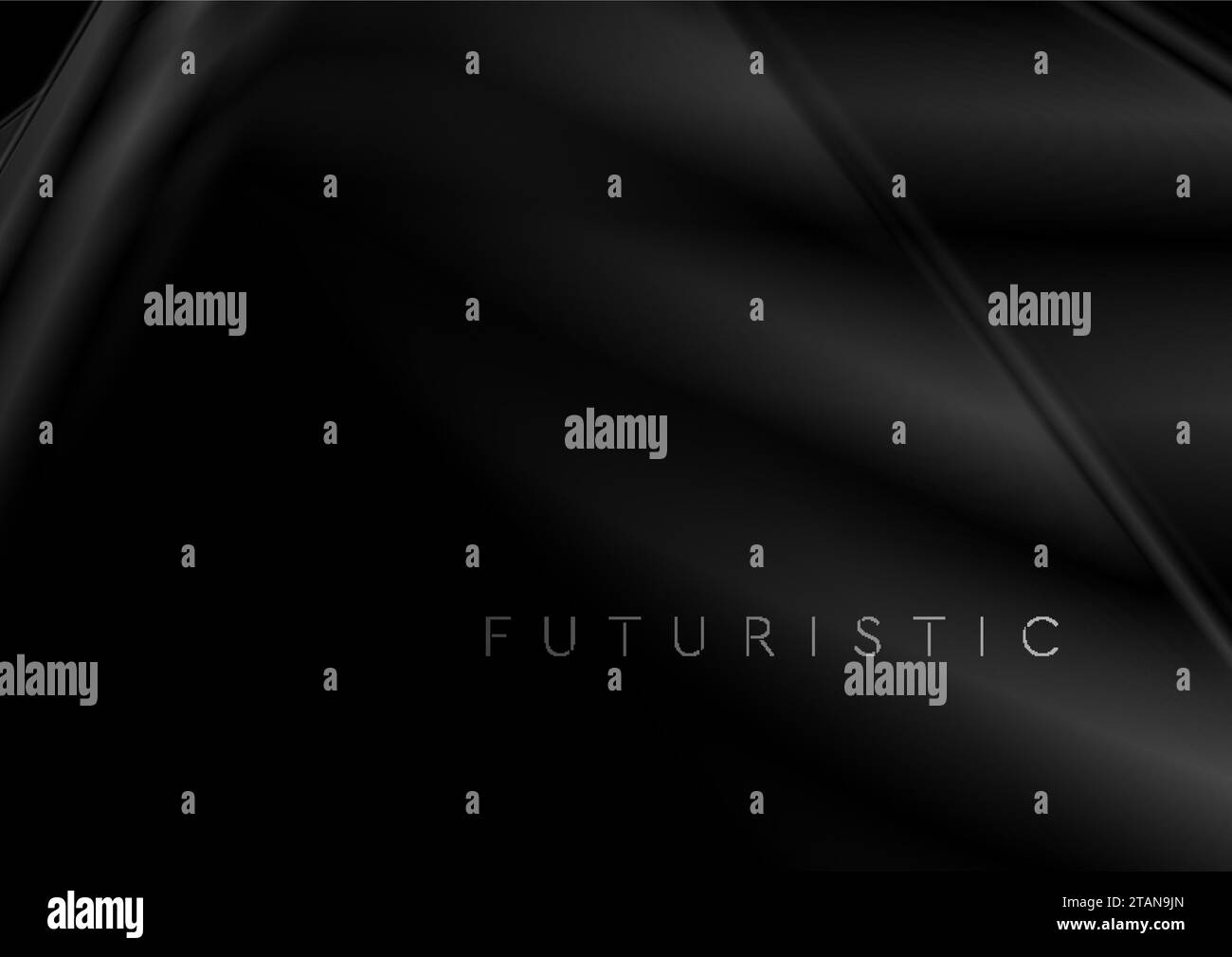 Dark grey smooth geometric element abstract background. Monochrome liquid vector design Stock Vector