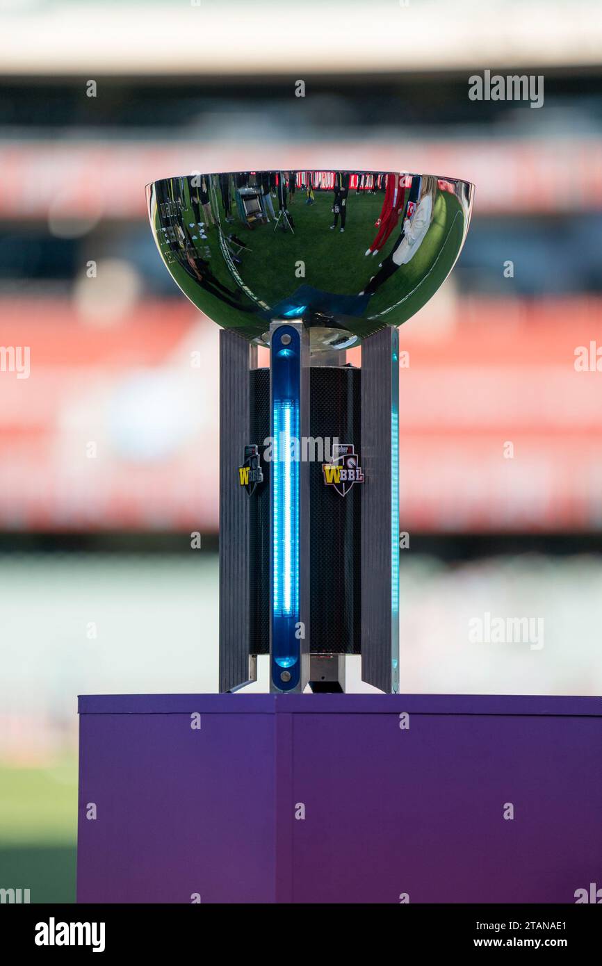 Adelaide, Australia. 02nd Dec, 2023. Adelaide, Australia, December 2nd 2023: The winning trophy during the Weber Womens Big Bash League 09 Grand Final game between Adelaide Strikers and Brisbane Heat at the Adelaide Oval in Adelaide, Australia (Noe Llamas/SPP) Credit: SPP Sport Press Photo. /Alamy Live News Stock Photo