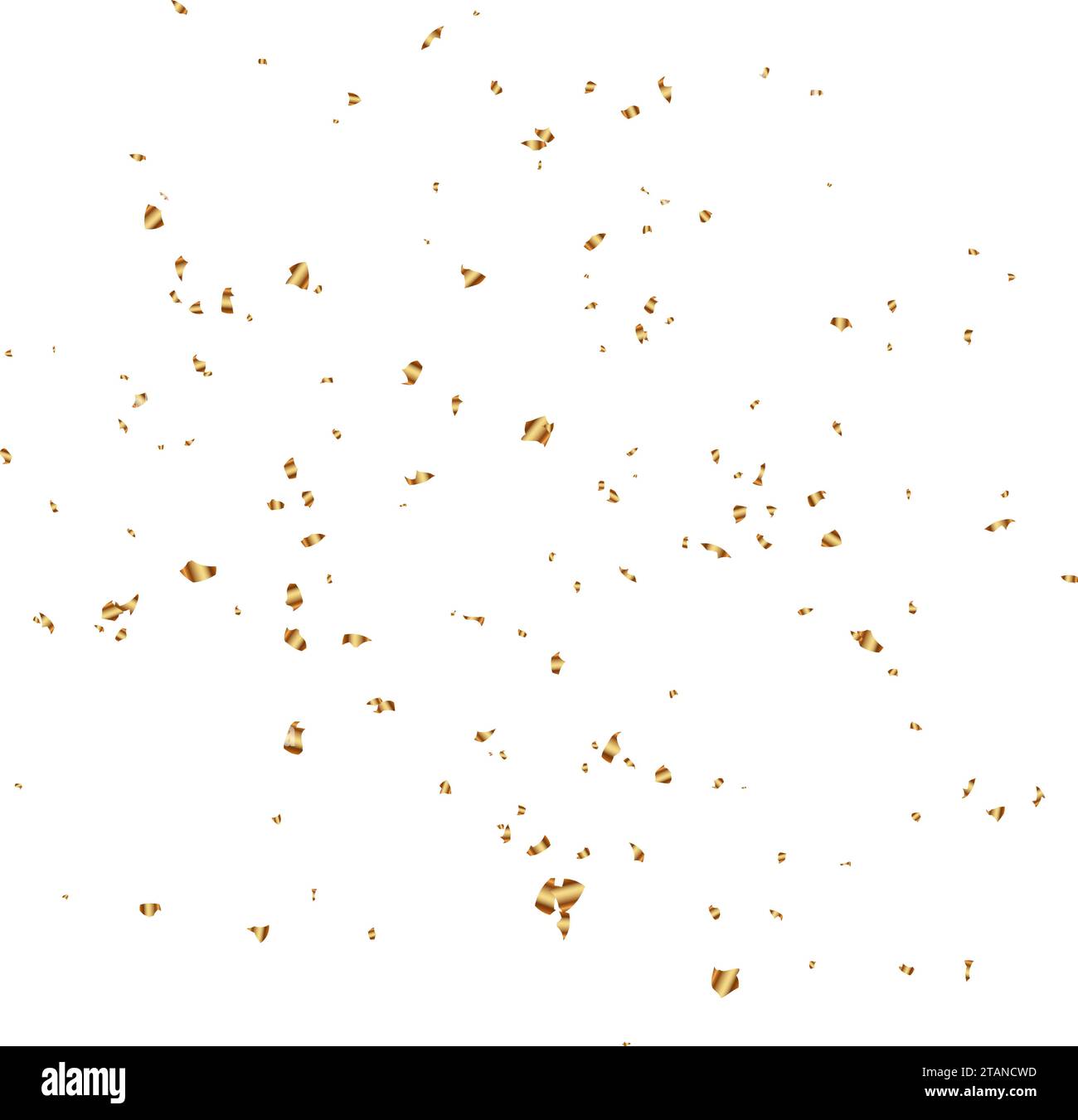Golden festive confetti. Vector illustration. Stock Vector
