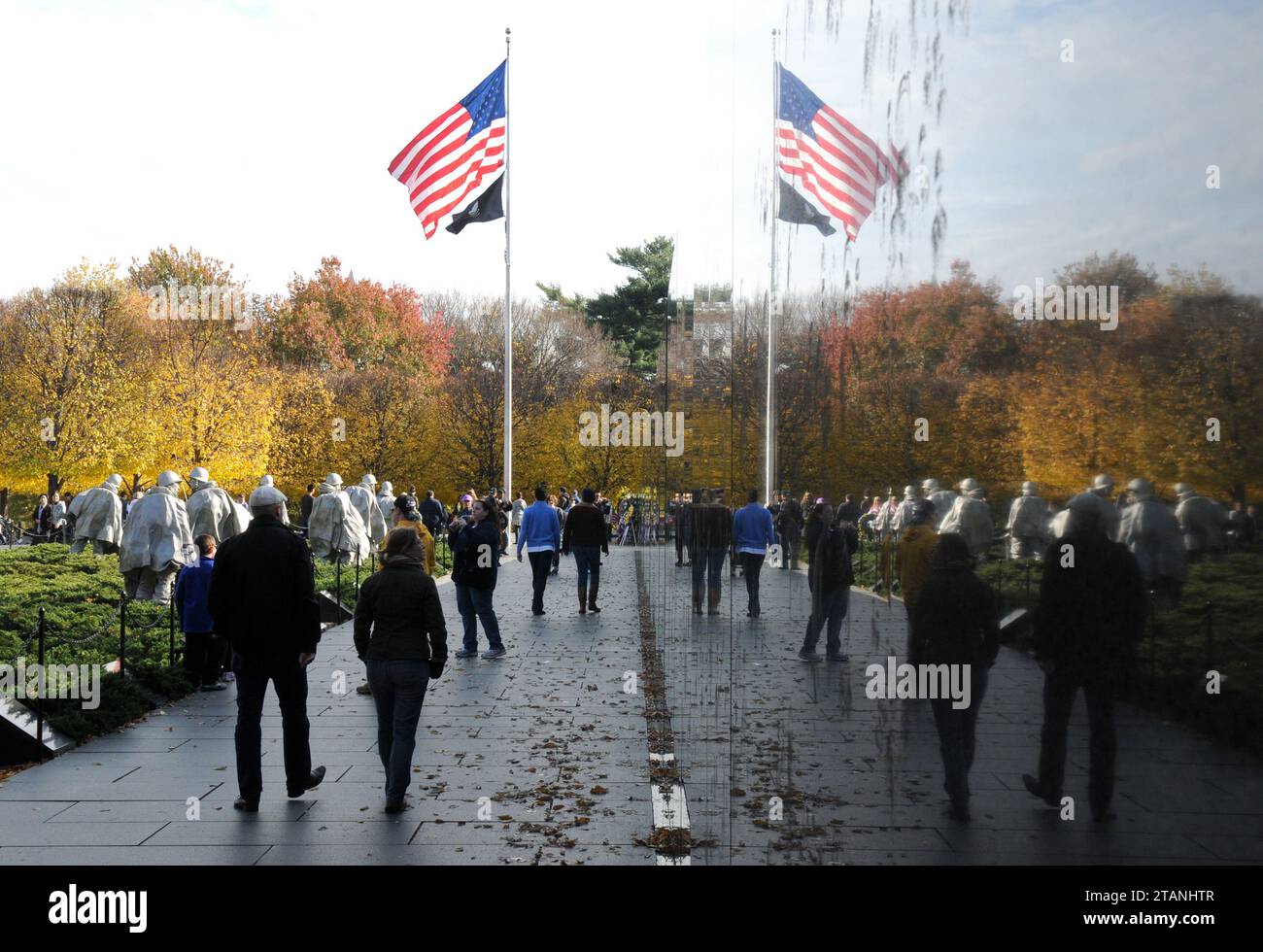 Washington, DC - November 13, 2011: Korean War Memorial on the National Mall. Stock Photo