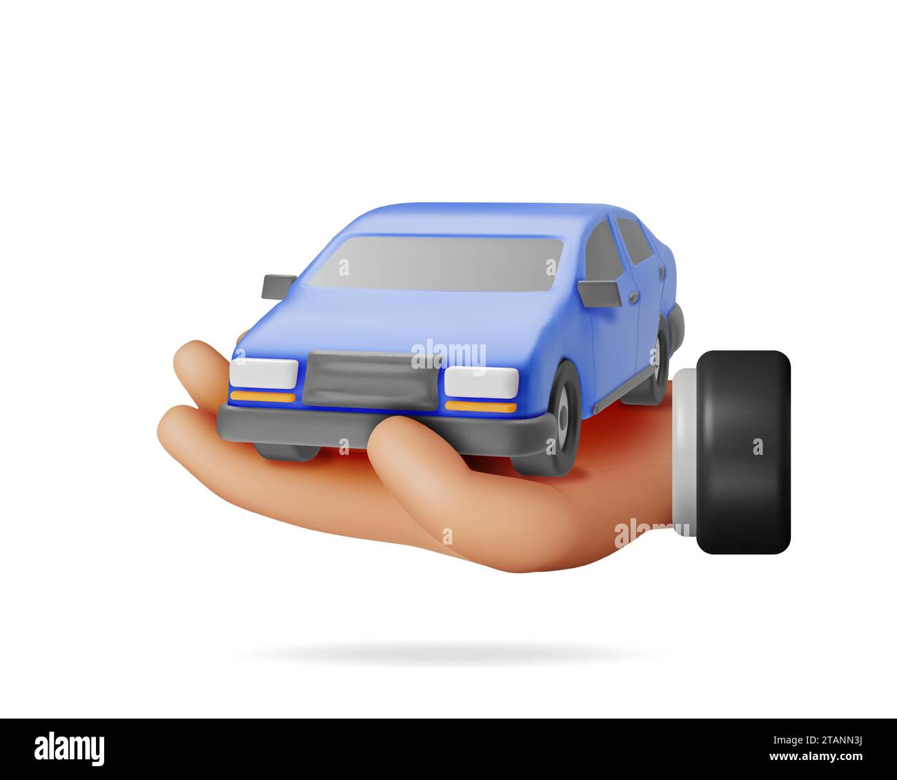3D Blue Car Vintage Model in Hand Stock Vector Image & Art - Alamy