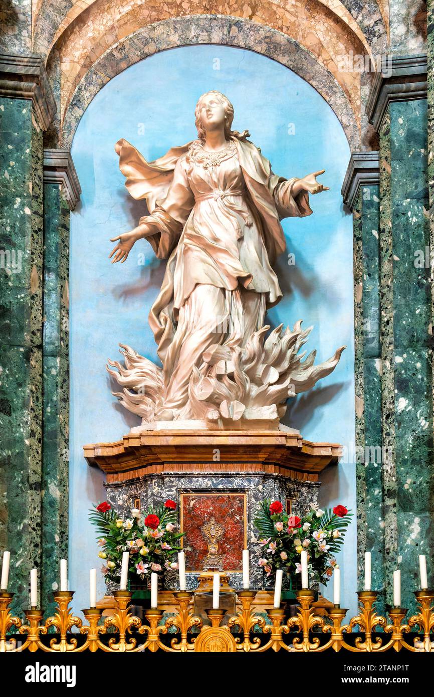 Saint Agnes on the Pyre in  the Church of Sant' Agnese in Agone, Rome, Italy Stock Photo