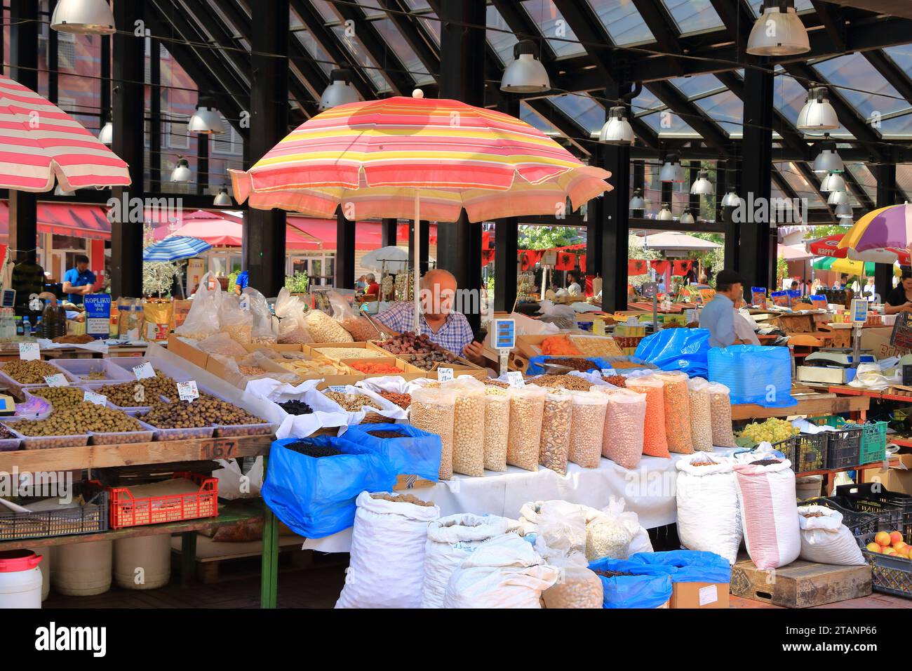 September 09 2023 - Tirana in Albania: market in Tirana. Buyers and ...