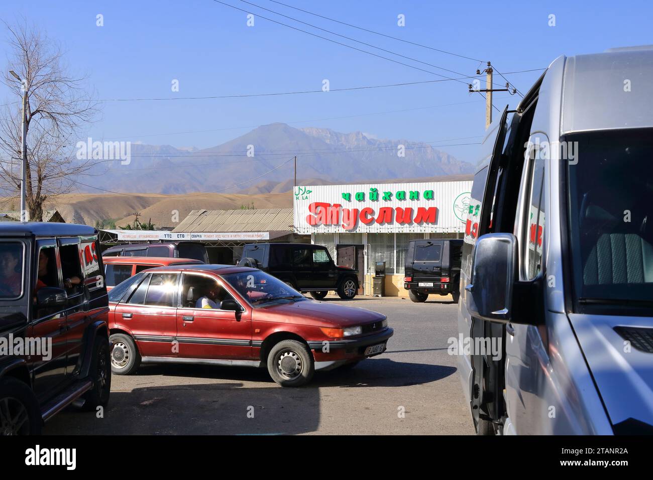 August 20 2023 - Toktogul, Kyrgyzstan in Central Asia: Streetlife in a
