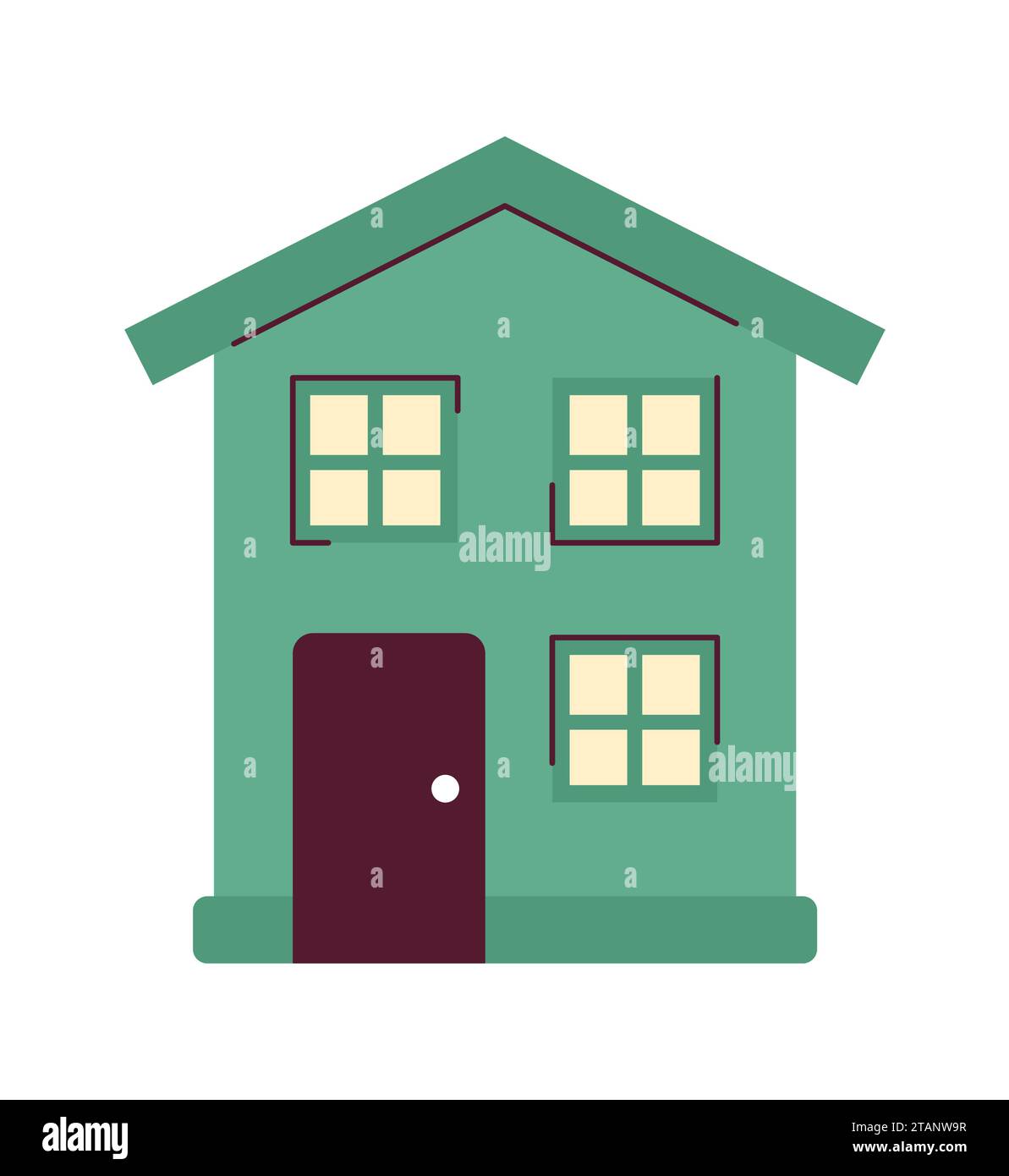 2 Storey House 2D Cartoon Object Stock Vector Image & Art - Alamy