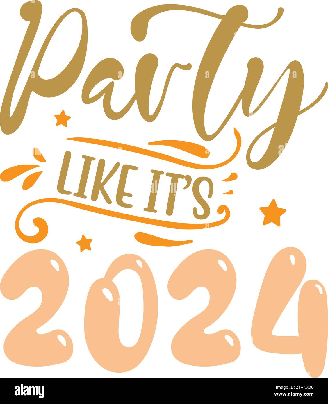 Party Like It’s 2024 Celebrity Day Retro Design Stock Vector Image