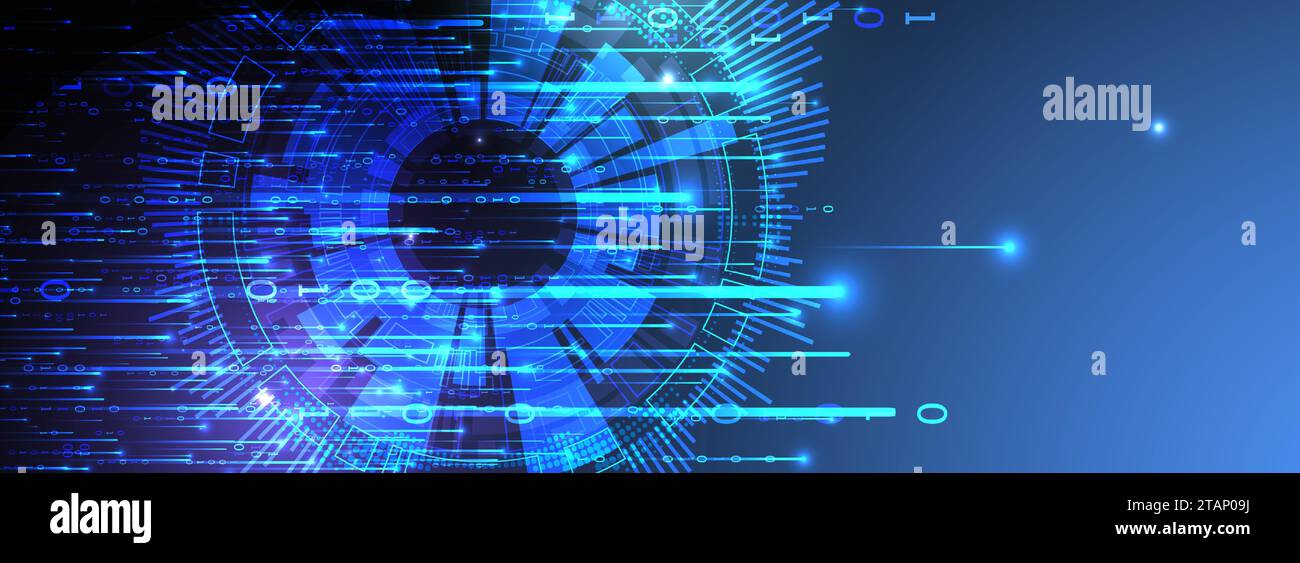 Big Data. Abstract digital futuristic vector illustration on technology background. Data mining and management concept. Hand drawn art. Stock Vector